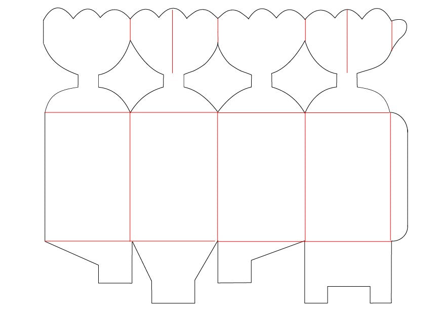 Candy Wrap Top Gift Boxe  die cut– Digital Cut File (SVG / PDF / DXF)-Digital Product to download - DIY DIE CUT