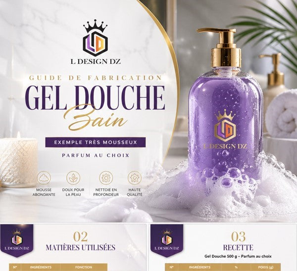 Guide PDF : Fabriquer son Gel Douche & Savon Liquide Maison – DIY Cosmétique (Français)- french version-Digital ptoduct to download - DIY