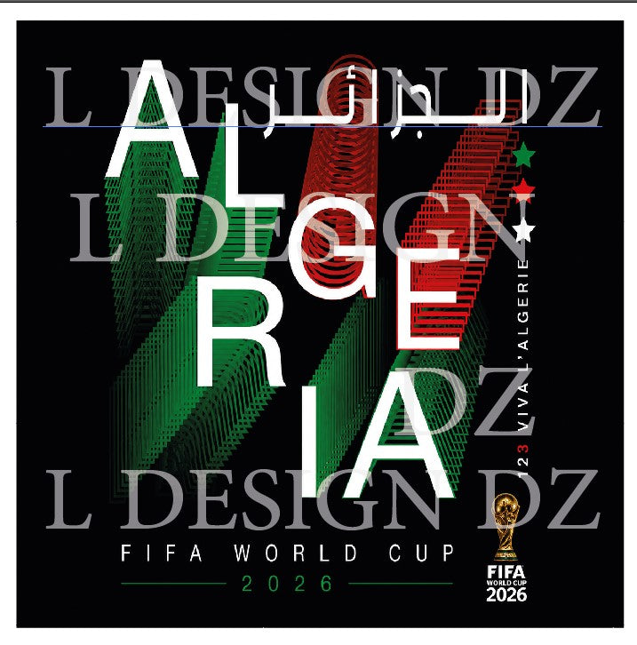 DZ ALGERIA -DESIGN TISHIRT  – FIFA World Cup 2026 |- BLACK PREMIUM