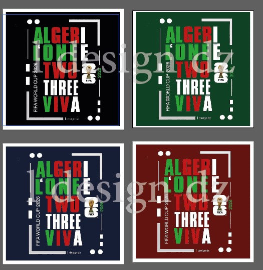 ONE TWO THREE VIVA L ALGERIE -DESIGN TISHIRT  – FIFA World Cup 2026 |- BLACK PREMIUM