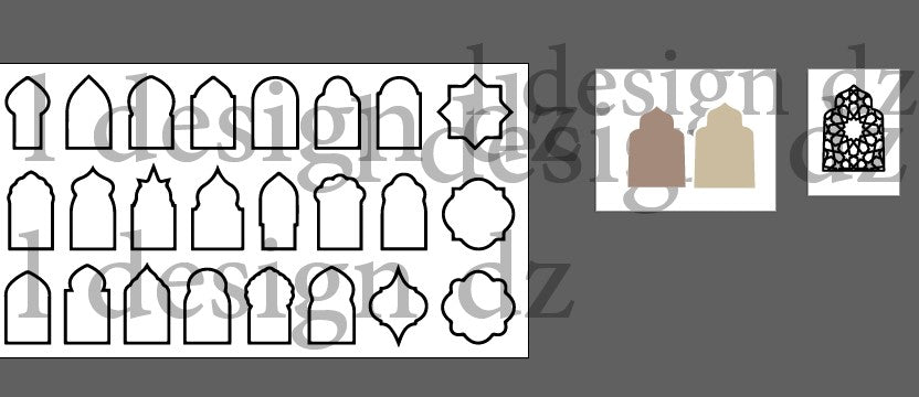 Lot de 27 Formes Islamiques – Fichier DXF, SVG, PDF, AI & PNG pour Découpe Laser, Cricut et Silhouette