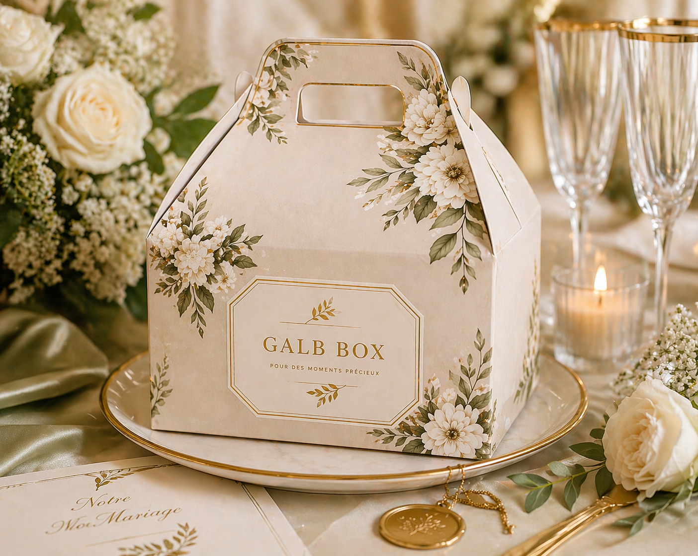 Galb Box die cut No Glue – Fichier de découpe SVG/PDF | Boîte cadeau mariage chic-Digital ptoduct to download - DIY DIE CUT
