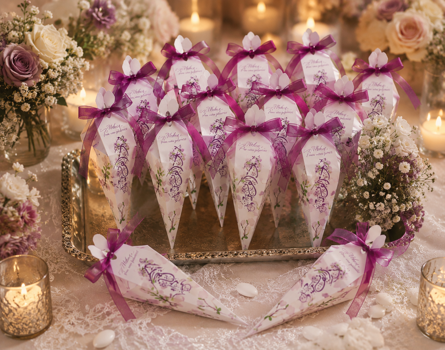 Boîte Cône Cadeau Mariage – Fichier de Découpe (Die Cut) - Digital download