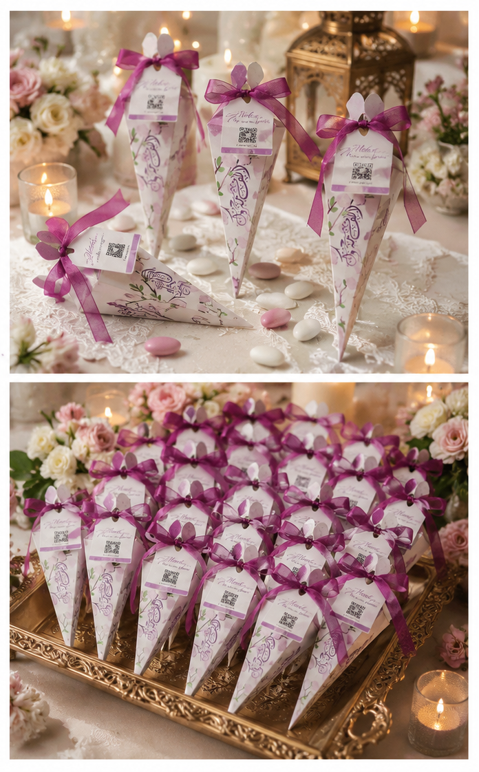 Boîte Cône Cadeau Mariage – Fichier de Découpe (Die Cut) - Digital download