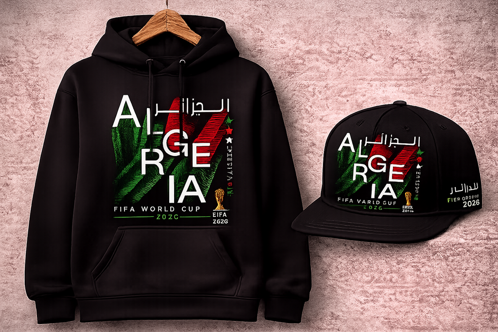 DZ ALGERIA -DESIGN TISHIRT  – FIFA World Cup 2026 |- BLACK PREMIUM