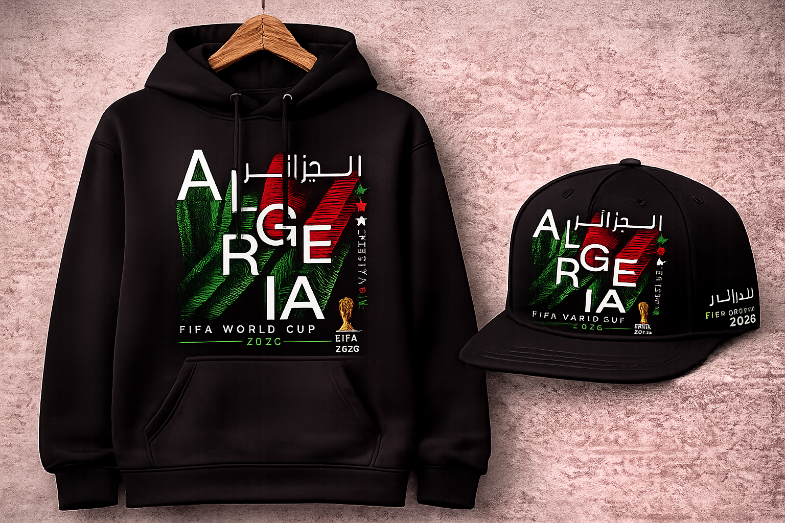DZ ALGERIA -DESIGN TISHIRT  – FIFA World Cup 2026 |- BLACK PREMIUM